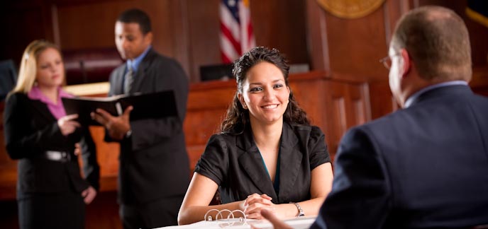 A paralegal studies coed in court