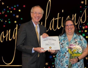 Picture of employee of the month January 2016 on the left is Dr. Dan Jones and right is Angie Proctor