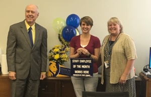 Employee of Month for September 2016 Shanie Marsden with Dr. Keck and Tina Boitnott