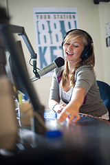 A student working at KETR, the University's radio station