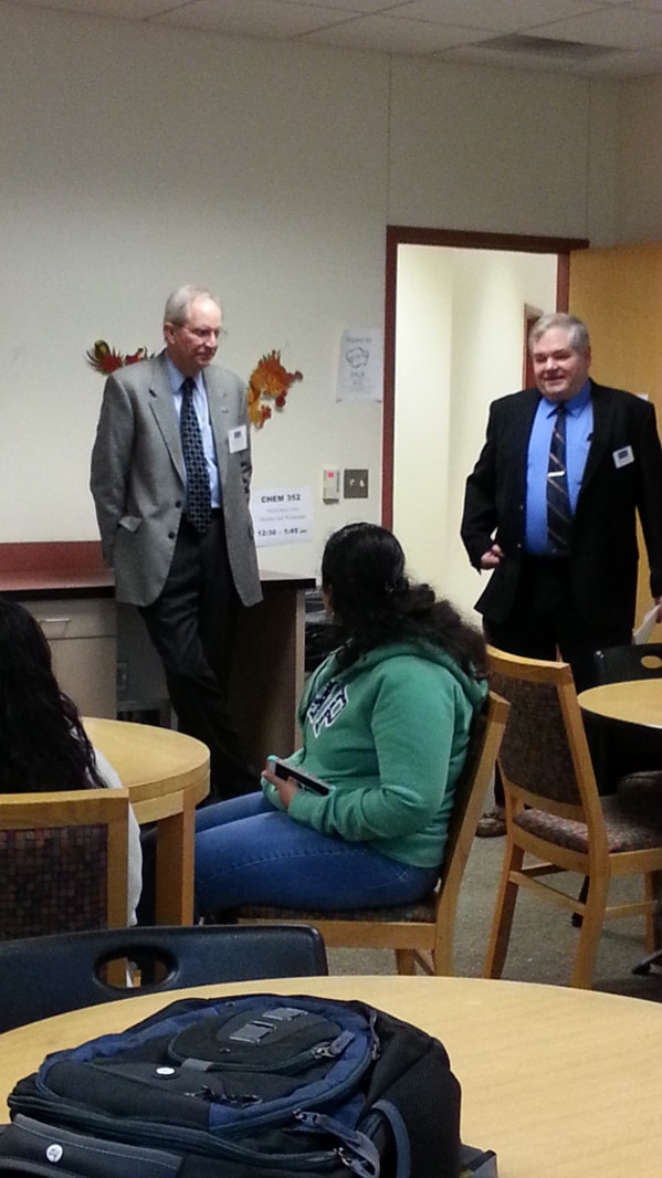Dr. Billy Parkhill visiting the Chemistry Department