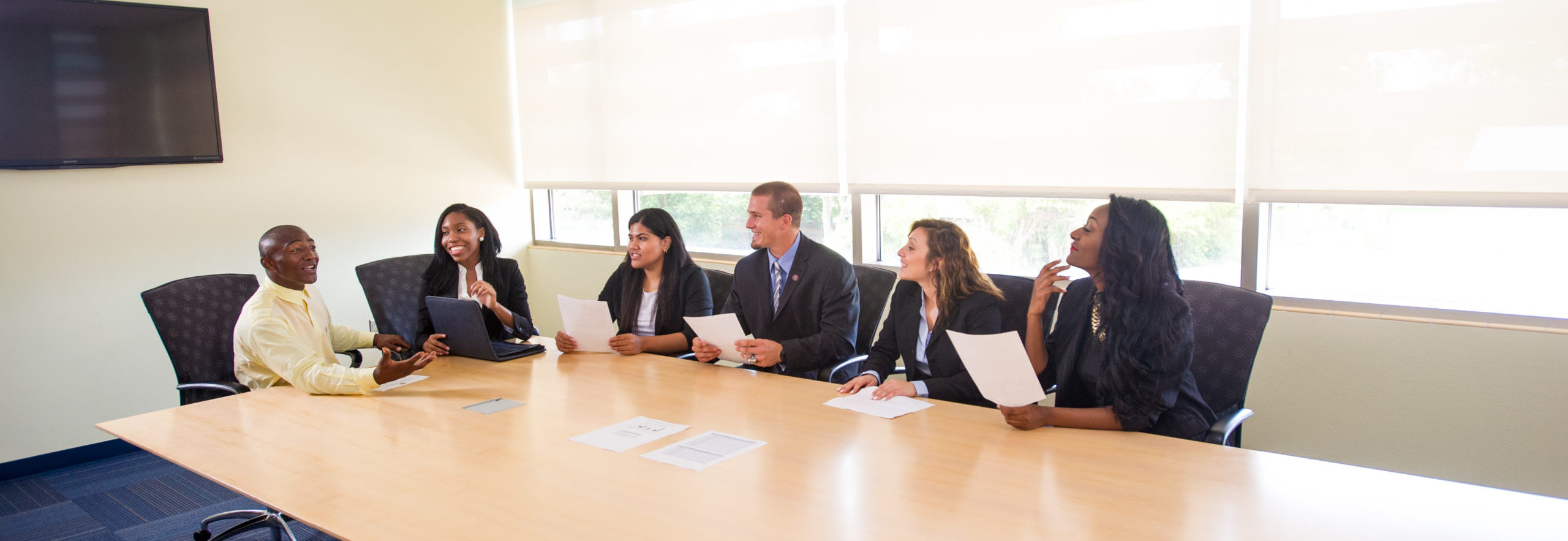 Public health professionals in a meeting.