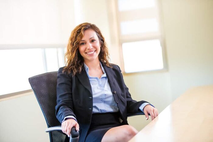 student sitting on a chair