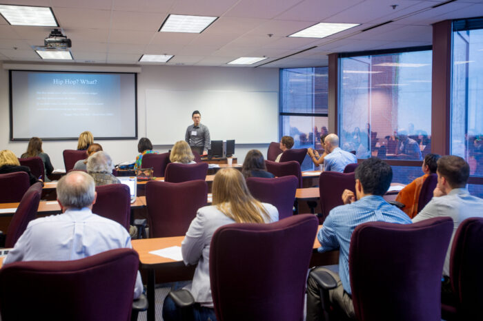 Class at a second language conference.