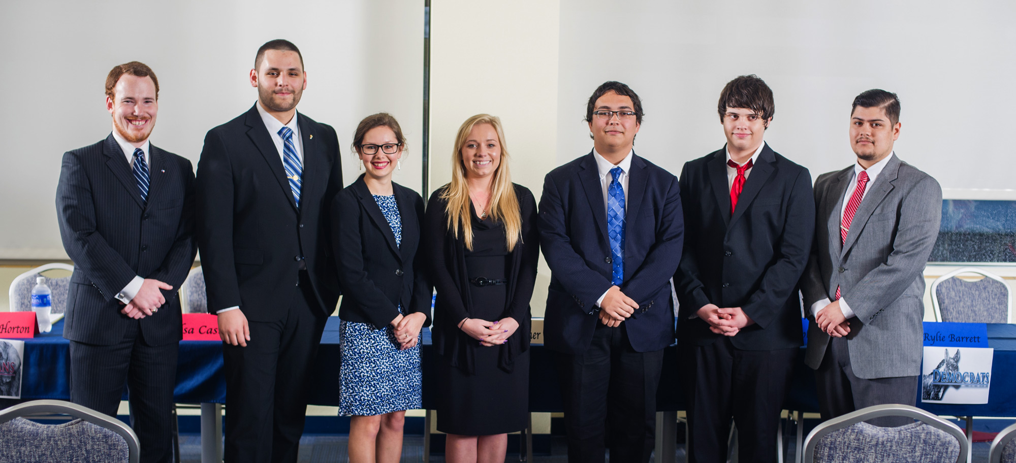 political debate group shot of students.