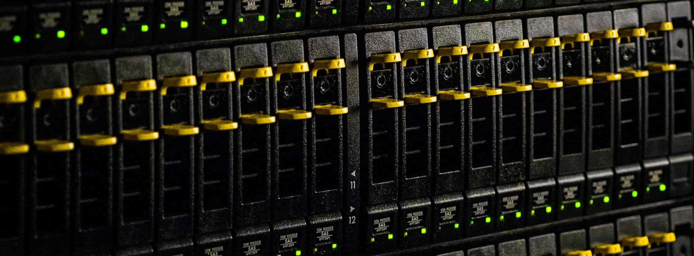 Close-up of a server rack