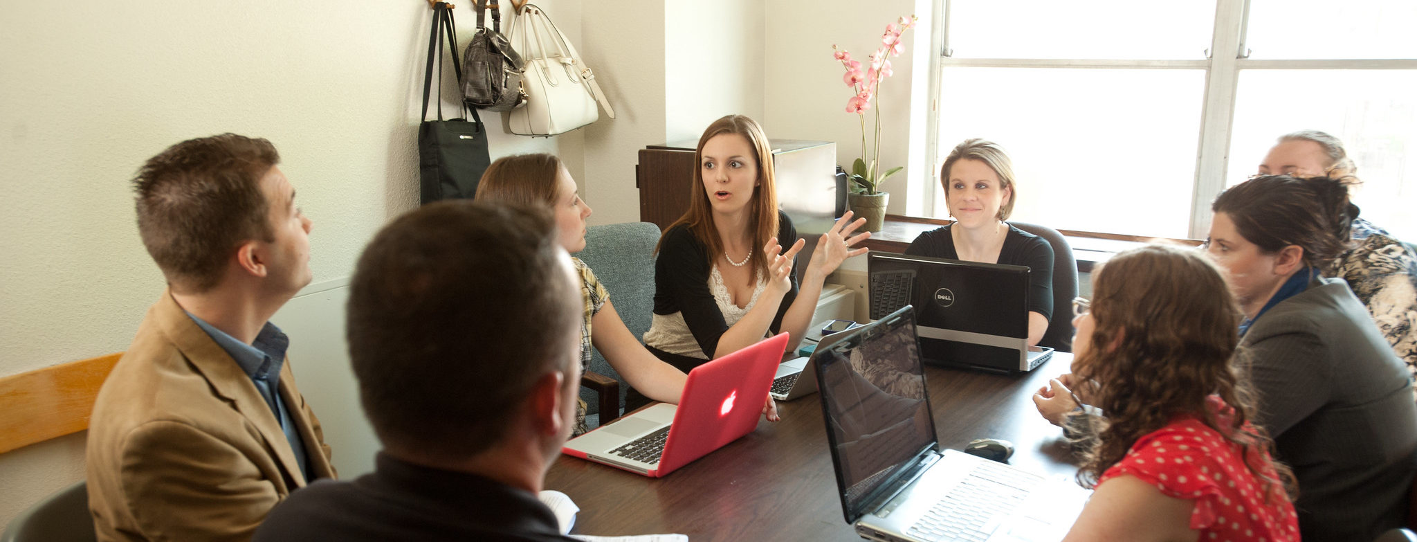 Psychology department having a meeting.