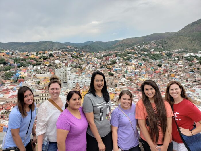 Dr. Carrero in mexico with a group of students.