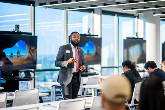 Guest speaker presenting to a class