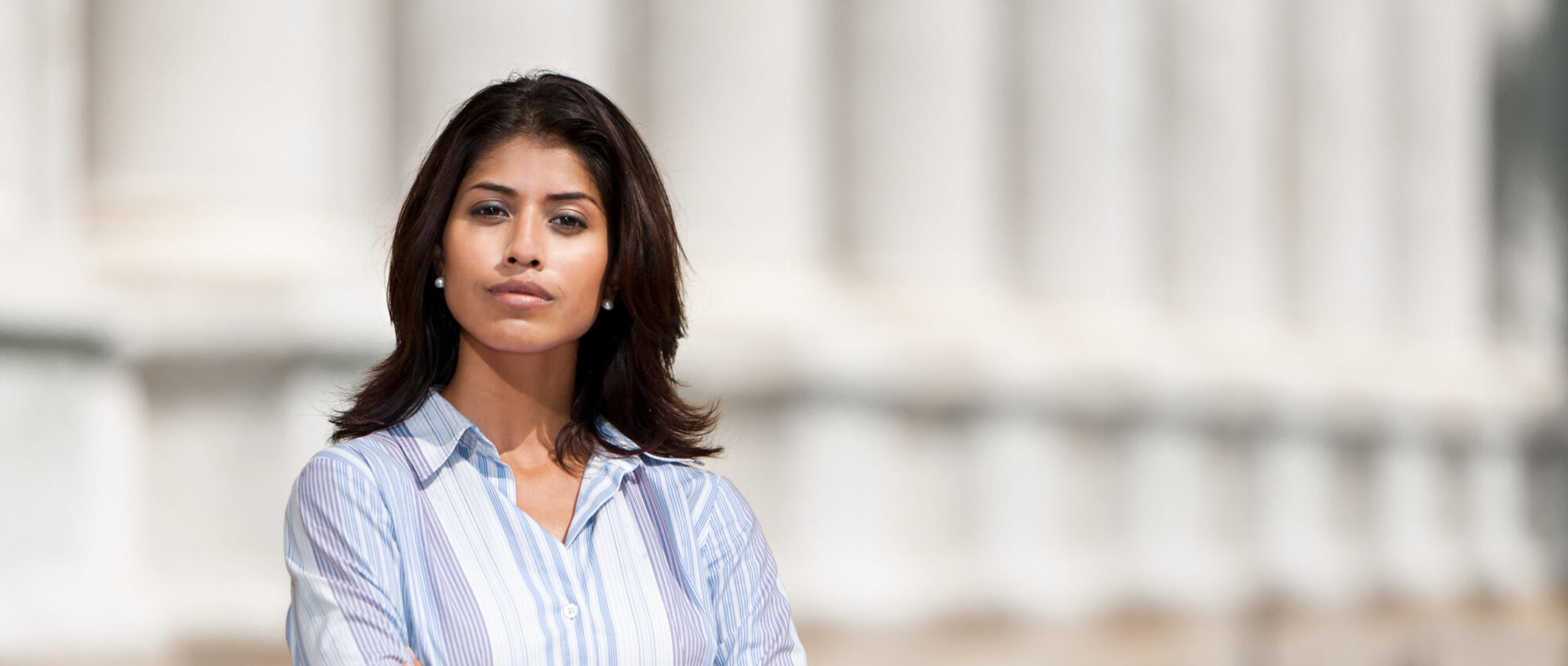 Businesswomen Lawyer outside the Courthouse.