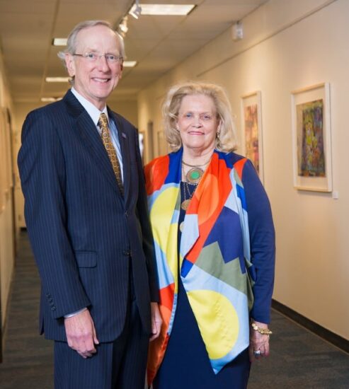 Jo Ann Durham with A&M-Commerce President Dan Jones