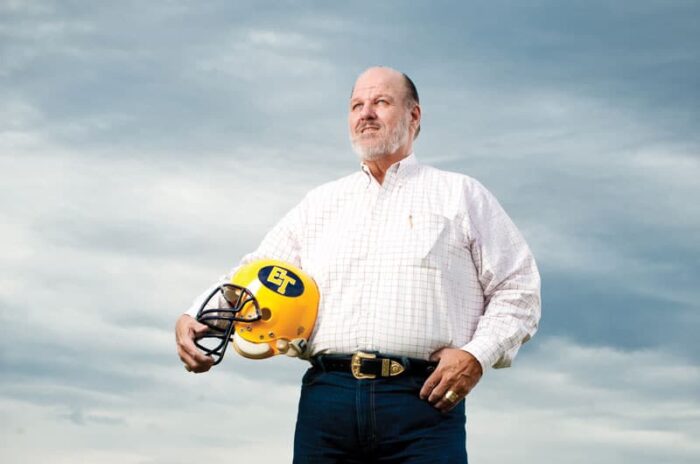 Sam Sterling with safety helmet