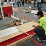 student at robotics competition