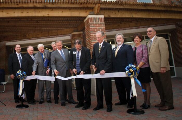 Dr. Dan Jones and other professors ribbon cutting