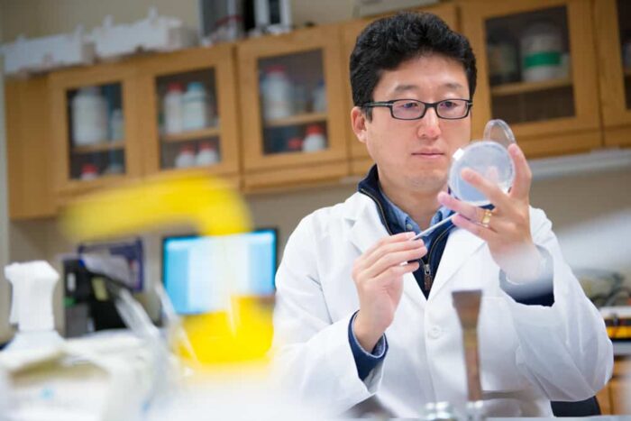 Student working in Biology research lab