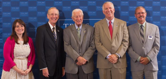 Andrea Weddle, President Dan R. Jones, Congressman Ralph Hall, Randy VanDeven, Greg Mitchell