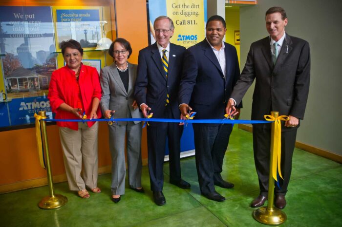 Five professors Ribbon cutting