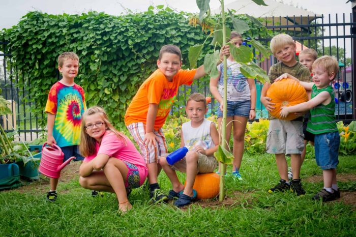 Kids at garden