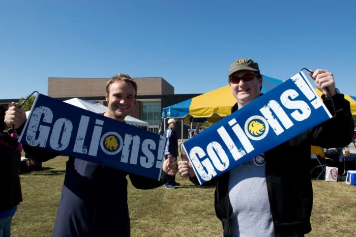 students holding golions