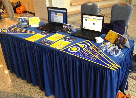 table with two laptops