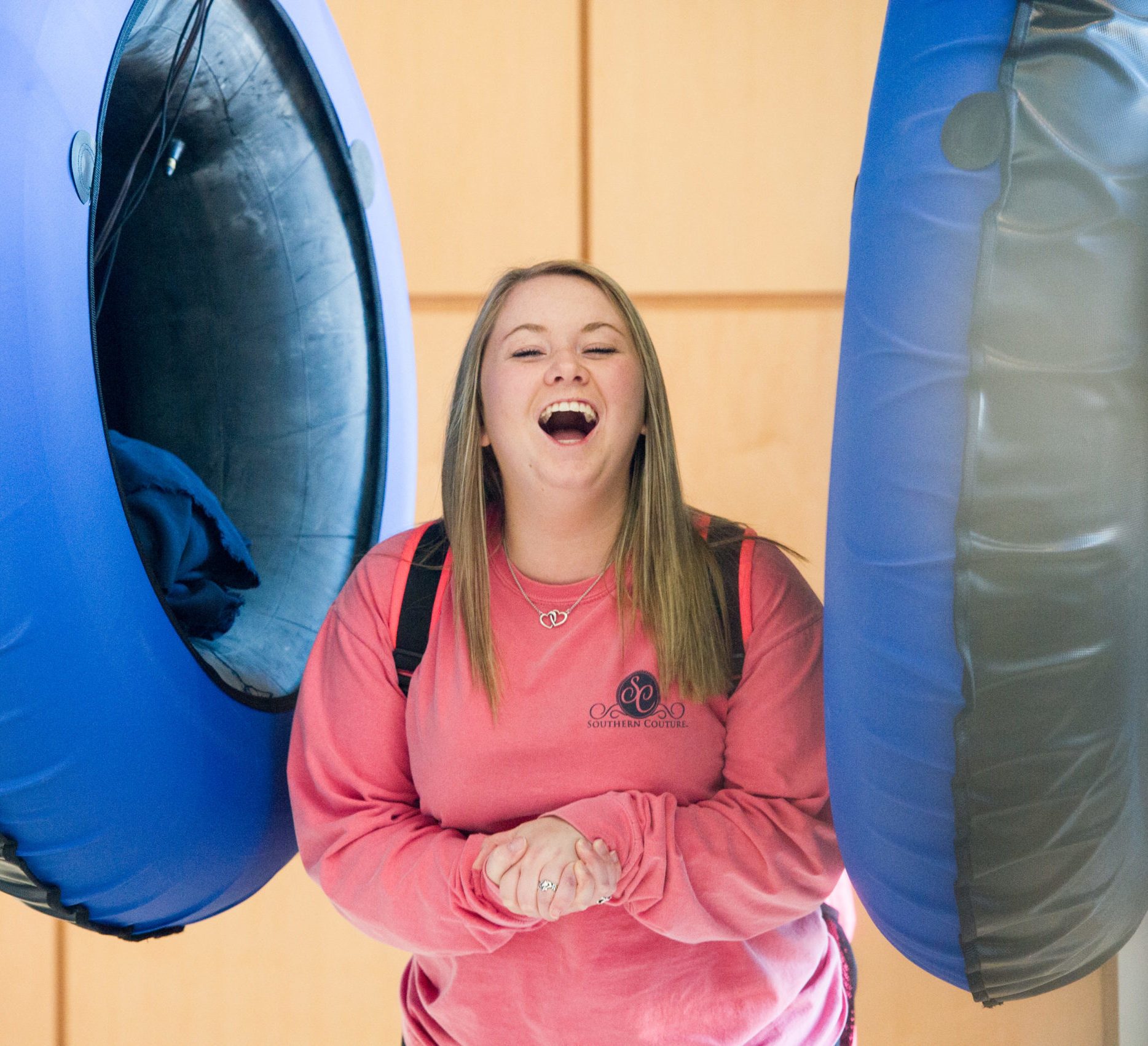 Student doing special education activity.