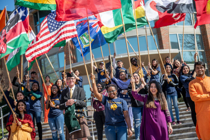 Global Cultural Festival - People holding international flags.