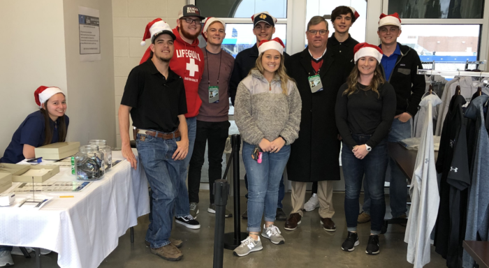 Students worked the booths at the NCAA Division II Football National Championship game in December.