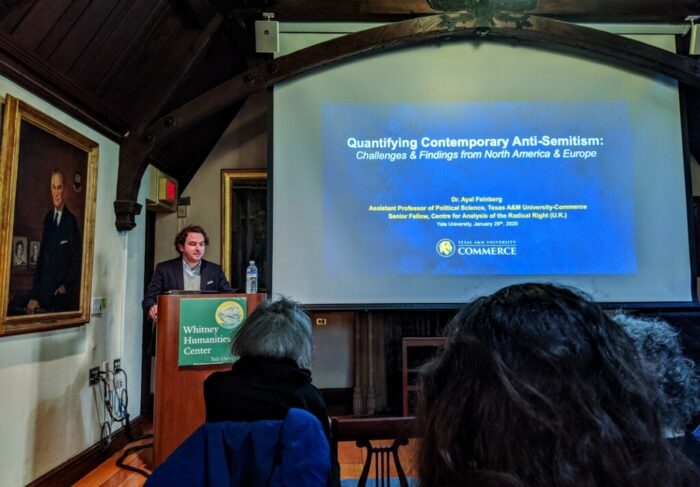 Dr. Ayal Feinberg delivered a lecture at Yale last month