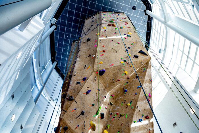 Climbing wall at the Morris Recreation Center.