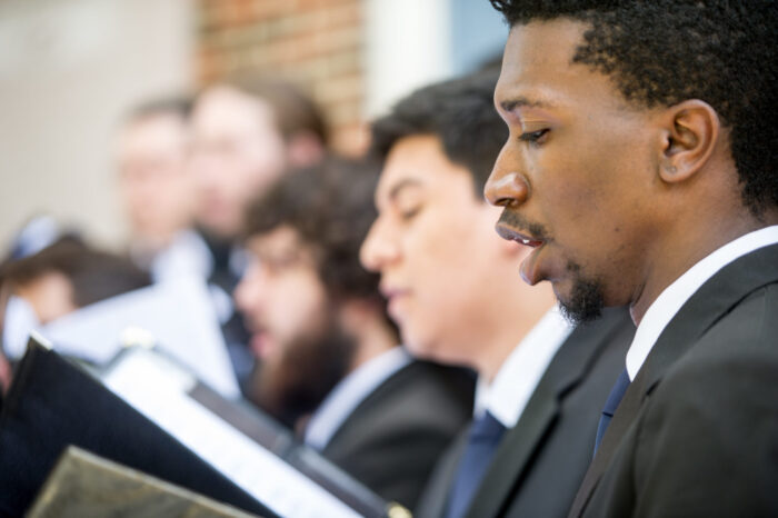 Students singing at the Talbot Young event.