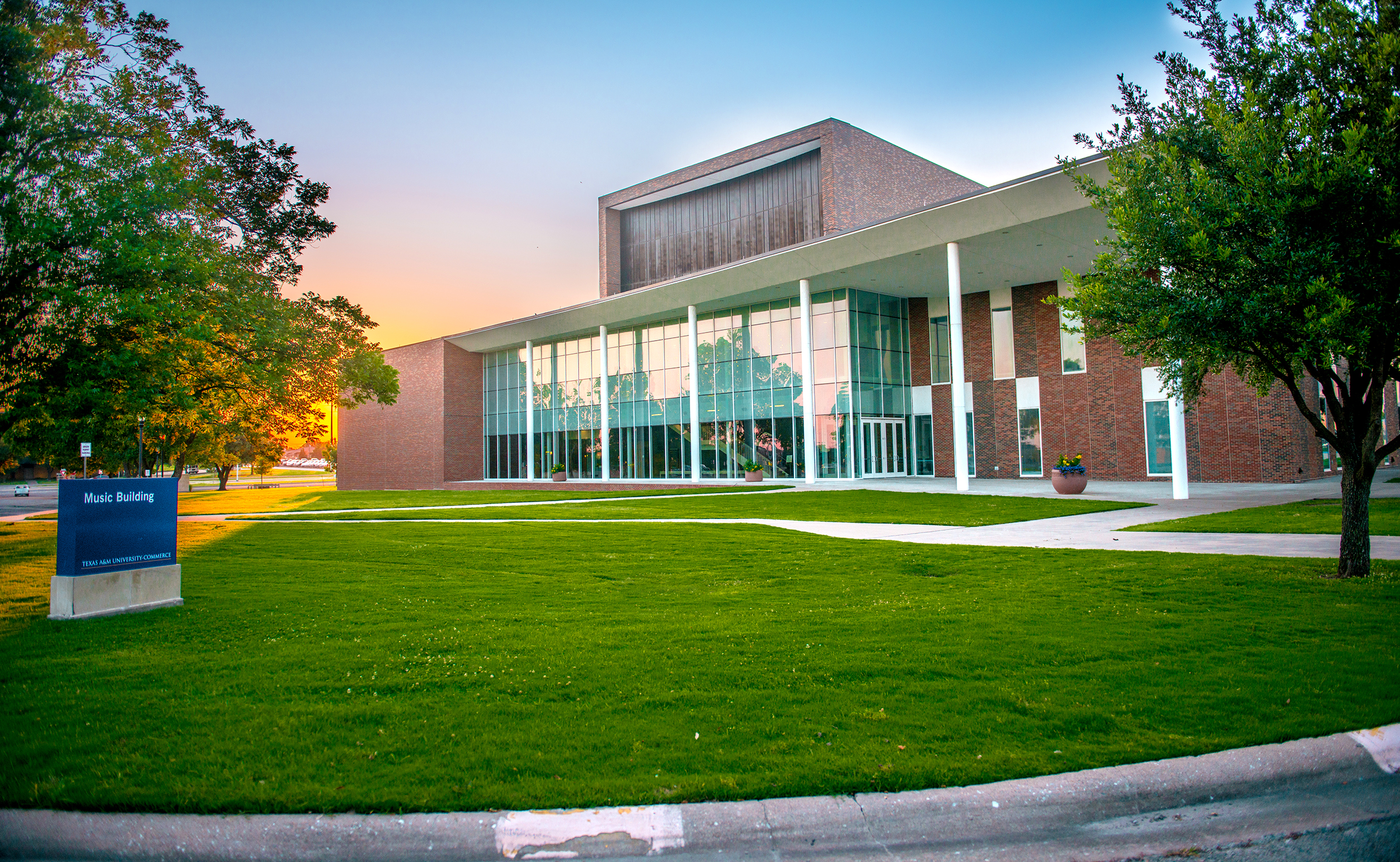 In front of the A&M-Commerce music building