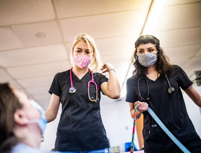 two vet tech students.