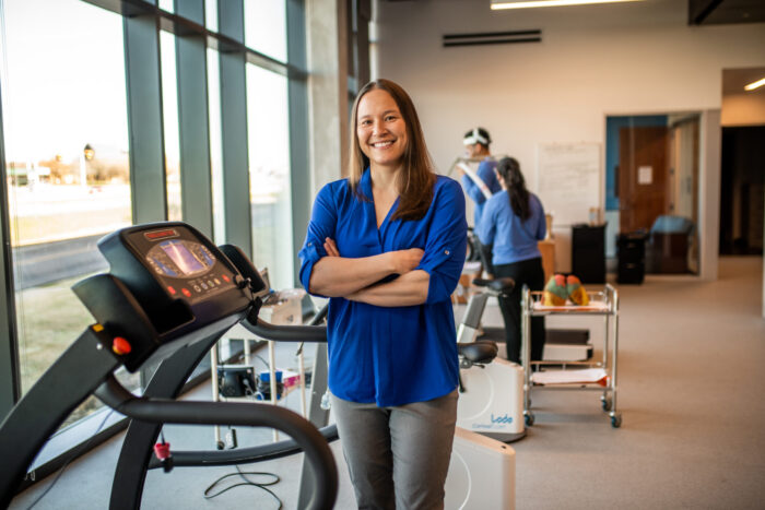 Vipa Bernhardt inside the new health performance lab.