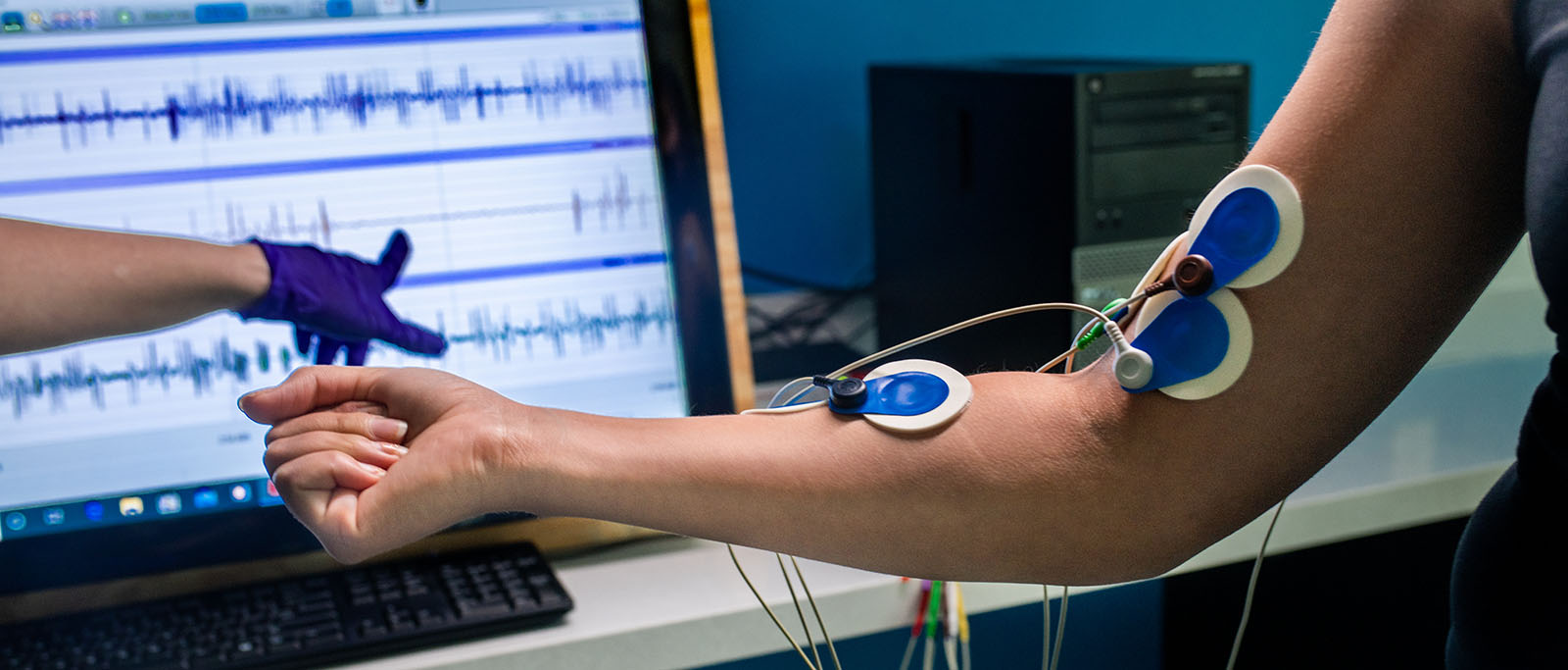 Health Performance machine attached to an athlete arm.