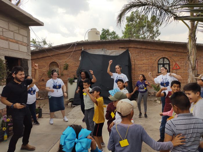 Students in a different country playing the community