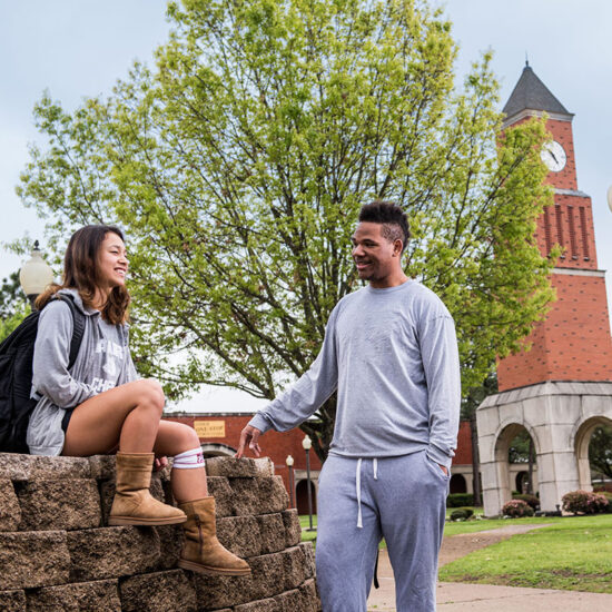 Students talking at Navarro college.