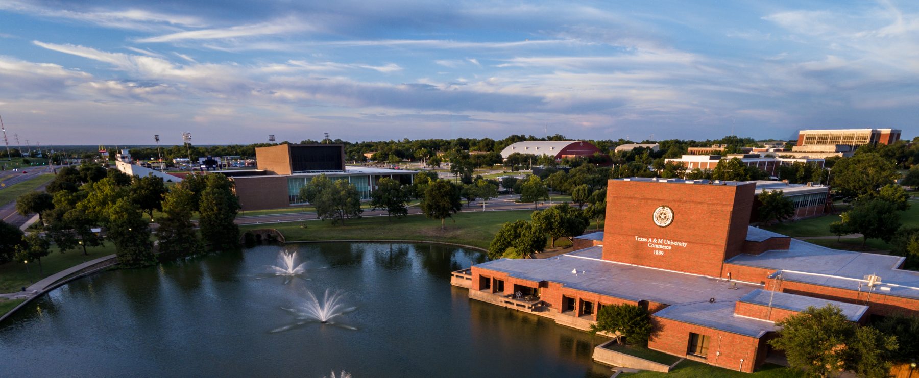 Aerial view of Garvin Lake at A&M-Commerce