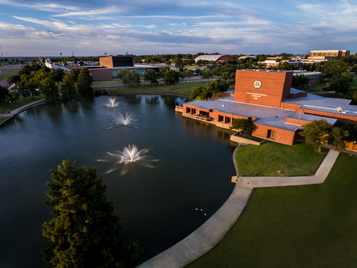 Aerial view of Garvin Lake at A&M-Commerce