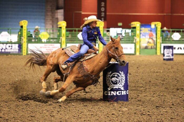 Alyssa Lockhart in the barrel racing competition