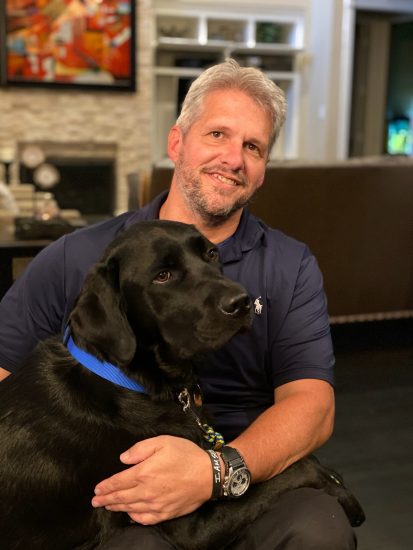 Jason Morgan and Service Dog Yago