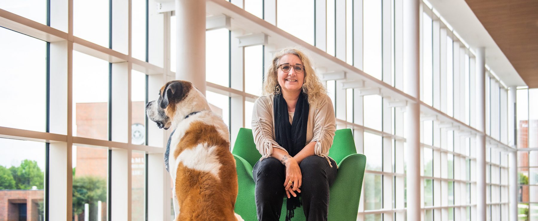 Sandy Kimbrough, Ph.D., with dog