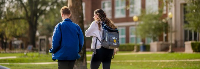 Students walking on campus