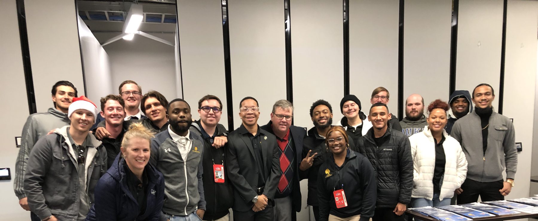 TAMUC sport and recreation management students at DII national championship game