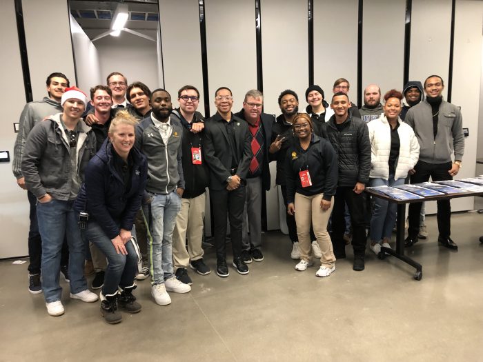 TAMUC sport and recreation management students at DII national championship game