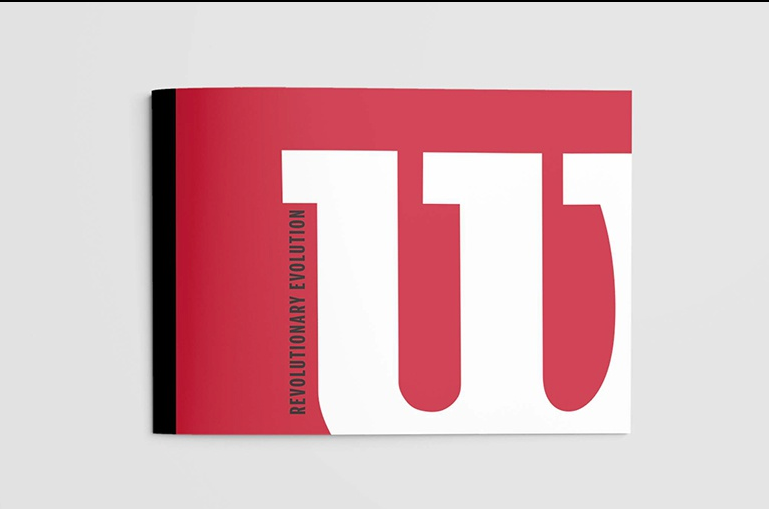 Red book cover with a big white "W". "Revolutionary Evolution" is written in black