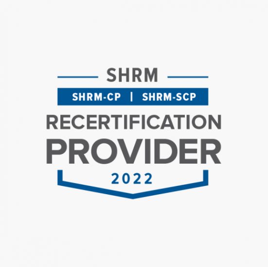 Logo SHRM for recertification provider.