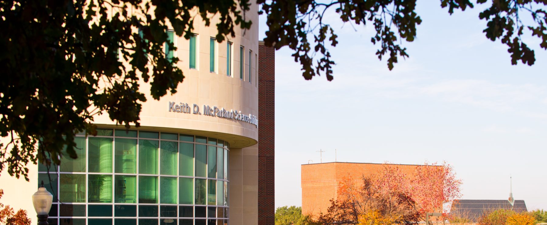 In front of the Keith McFarland Science Building.