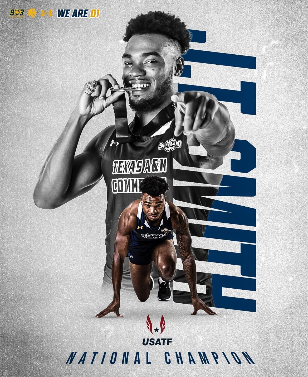National Champion! J.T. Smith Wins 60Meter Dash at USA Track and Field
