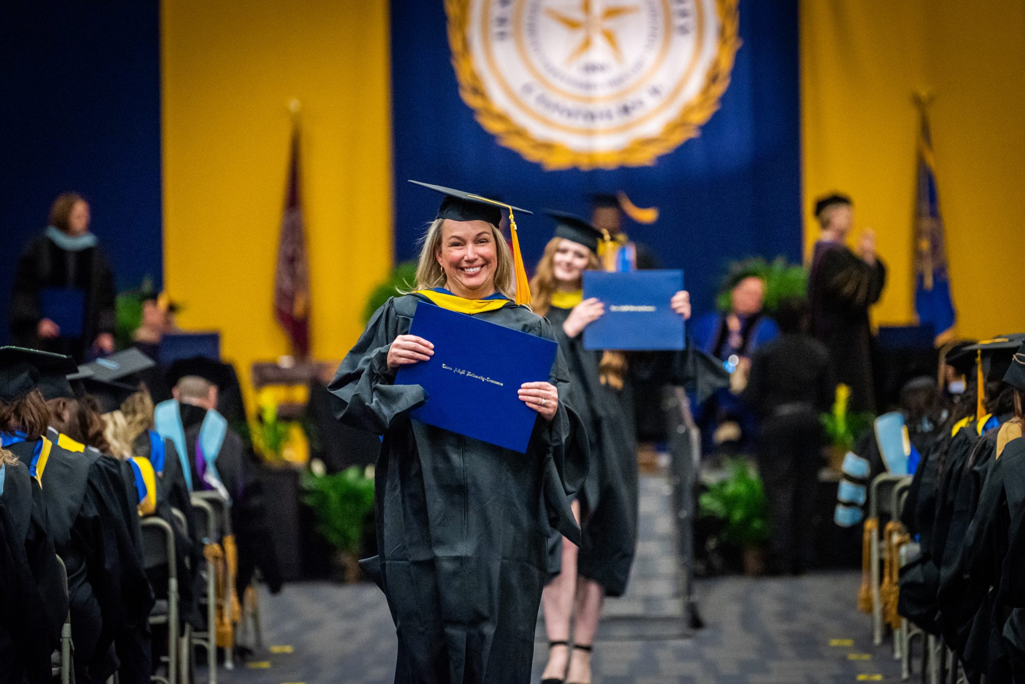 A female student graduating