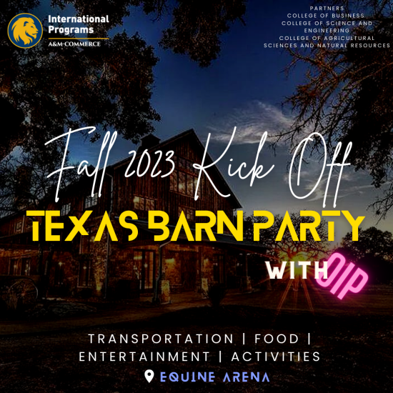 A advertising poster of the Texas barn party.
